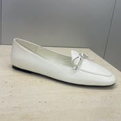 CELINE 26S BALLET FLATS IN WHITE LAMBSKIN WITH BOW