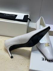 CELINE 26S HIGH HEELS 65 MM IN WHITE CALFSKIN