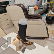 BALENCIAGA 25S POINTED-TOE HIGH HEELS 90 MM IN BLACK FABRIC AND LEOPARD PRINT CALFSKIN STYLE 2