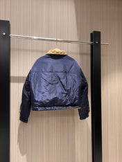 Gucci Quilted Jacket Beige Blue Polyester Fiber