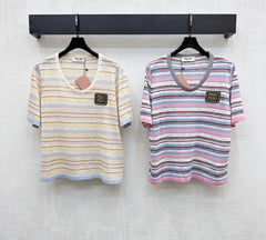MIUMIU STRIPED KNIT T-SHIRT 273768