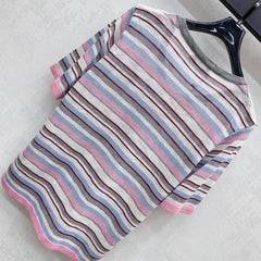 MIUMIU STRIPED KNIT T-SHIRT 273767