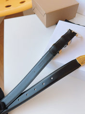 CELINE 25S SMALL 25MM WESTERN BELT IN BLACK CALFSKIN 566638