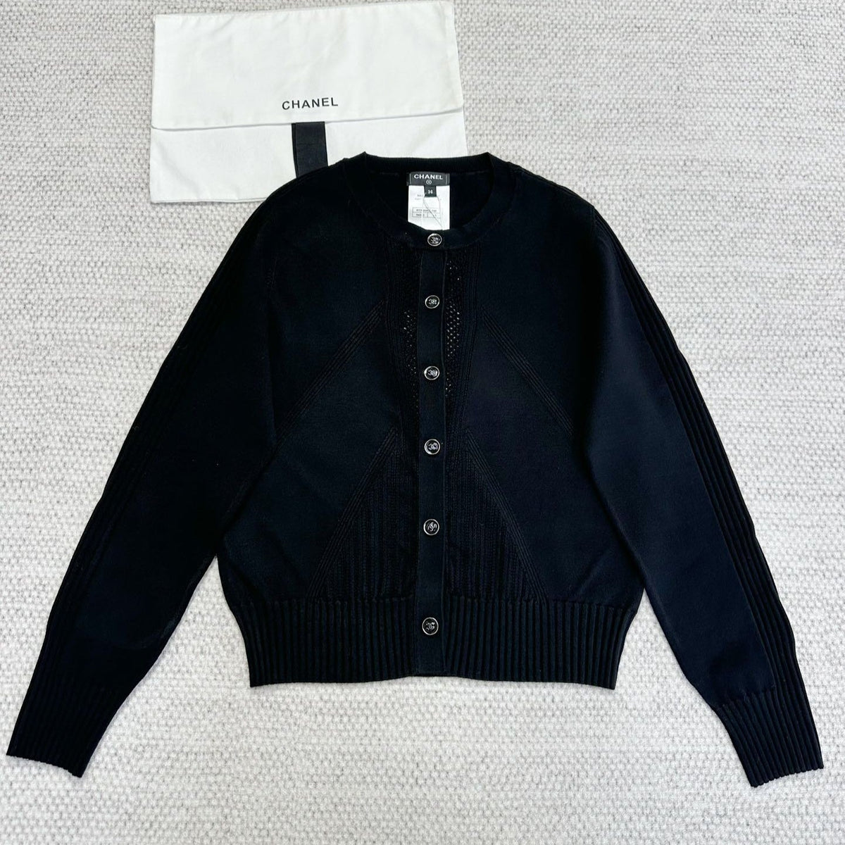 CC Cardigan In Black Wool Viscose