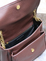 NIKI MEDIUM 28 IN CHESTNUT BROWN ELEPHANT PATTERN LAMBSKIN GOLD HARDWARE