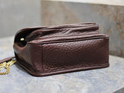 JAMIE POCHON 38 IN ARMY GREEN LAMBSKIN GOLD HARDWARE