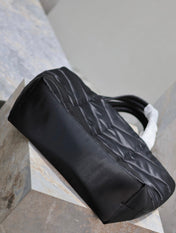 PUFFER LARGE TOTE BAG 57 IN BLACK SILK