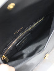 ENVELOPE CLUTCH 21 IN BLACK CALFSKIN