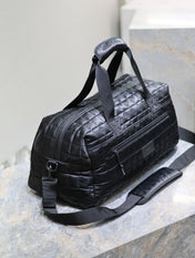 TRAVEL TOTE BAG 50 IN BLACK PLAID NYLON