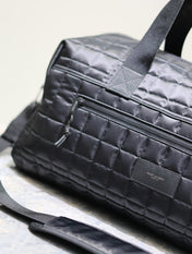 TRAVEL TOTE BAG 50 IN BLACK PLAID NYLON