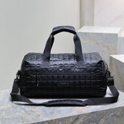 TRAVEL TOTE BAG 50 IN BLACK PLAID NYLON