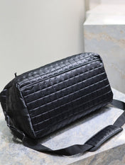 TRAVEL TOTE BAG 50 IN BLACK PLAID NYLON