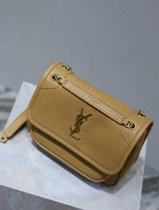 NIKI BABY 22 IN DIJON YELLOW ELEPHANT PATTERN LAMBSKIN