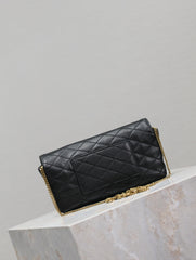 YSL 25S SAINT LAURENT GABY 19 IN BLACK QUILTED CALFSKIN GOLD HARDWRE