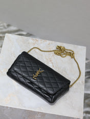 YSL 25S SAINT LAURENT GABY 19 IN BLACK QUILTED CALFSKIN GOLD HARDWARE