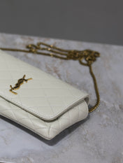 YSL 25S SAINT LAURENT GABY 19 IN BLANC VINTAGE QUILTED CALFSKIN GOLD HARDWARE