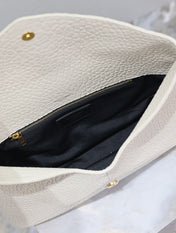 ENVELOPE CLUTCH 29 IN WHITE LAMBSKIN COPPER LOGO