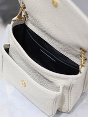 NIKI BABY 22 IN WHITE ELEPHANT PATTERN LAMBSKIN GOLD LOGO