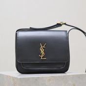 NIKI BABY 22 IN CHARCOAL GRAY CALFSKIN GOLD LOGO