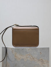 YSL 25S NIKI BABY 22 IN BROWN CALFSKIN GOLD HARDWARE