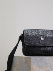 NIKI BABY 22 IN BLACK ELEPHANT PATTERN LAMBSKIN SILVER LOGO