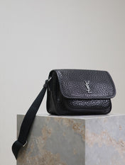 NIKI BABY 22 IN BLACK ELEPHANT PATTERN LAMBSKIN SILVER LOGO