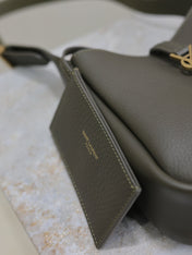 YSL 25S LE 5 À 7 BAG 16 IN LIGHT MUSK GRAINED CALFSKIN GOLD HARDWARE