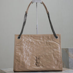 NIKI SHOPPING BAG 33 IN LIGHT BROWN CRUMPLED CALFSKIN