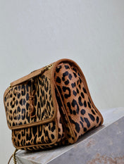 NIKI MEDIUM 28 IN LEOPARD PRINT CALFSKIN AND BROWN SUEDE TRIM