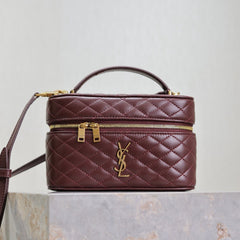 GABY MINI VANITY 18 IN AUBURN RED LAMBSKIN GOLD HARDWARE