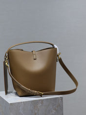 YSL 25S LE 5 À 7 BAG 26 IN BROWN CALFSKIN GOLD HARDWARE