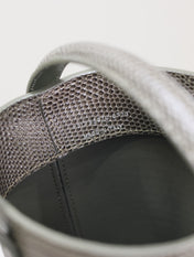 YSL 25S LE 37 MINI 15 IN BROWN LIZARD PATTERN CALFSKIN GOLD HARDWARE