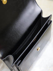 YSL 25S SUNSET MM 25 IN BLACK CALFSKIN GOLD HARDWARE