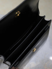 YSL 25S SUNSET BAG 22 IN BLACK CALFSKIN AND SUEDE GOLD HARDWARE