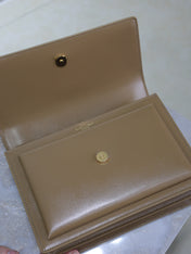 YSL 25S SUNSET BAG 22 IN BROWN CALFSKIN GOLD HARDWARE