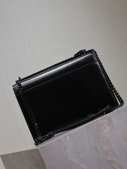 YSL 25S SUNSET BAG 22 IN BLACK CALFSKIN BLACK HARDWARE