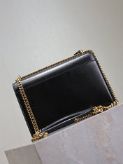 YSL 25S SUNSET BAG 22 IN BLACK CALFSKIN GOLD HARDWARE