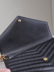 CASSANDRE CLUTCH 21 IN BLACK LAMBSKIN GOLD HARDWARE