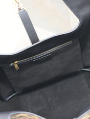 LE 5 À 7 BEA TOTE BAG 50 IN LEOPARD PRINT LEATHER GOLD LOGO