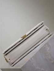 BECKY 26 IN WHITE QUILTED LAMBSKIN GOLD HARDWARE