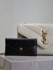 LOULOU MINI 20 IN WHITE SHEEPSKIN GOLD HARDWARE