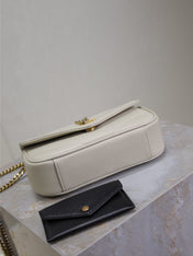 LOULOU MINI 20 IN WHITE SHEEPSKIN GOLD HARDWARE