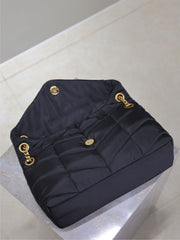 YSL 25S LOULOU PUFFER MEDIUM 29 IN BLACK NYLON