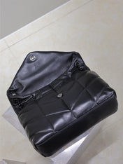 YSL 25S LOULOU PUFFER GM 35 IN BLACK CALFSKIN BLACK HARDWRE