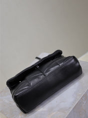 YSL 25S LOULOU PUFFER MINI 23 IN BLACK CALFSKIN BLACK HARDWARE