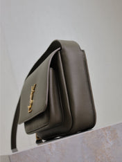 YSL 25S NIKI BABY 22 IN DARK OLIVE BROWN CALFSKIN GOLD HARDWRE