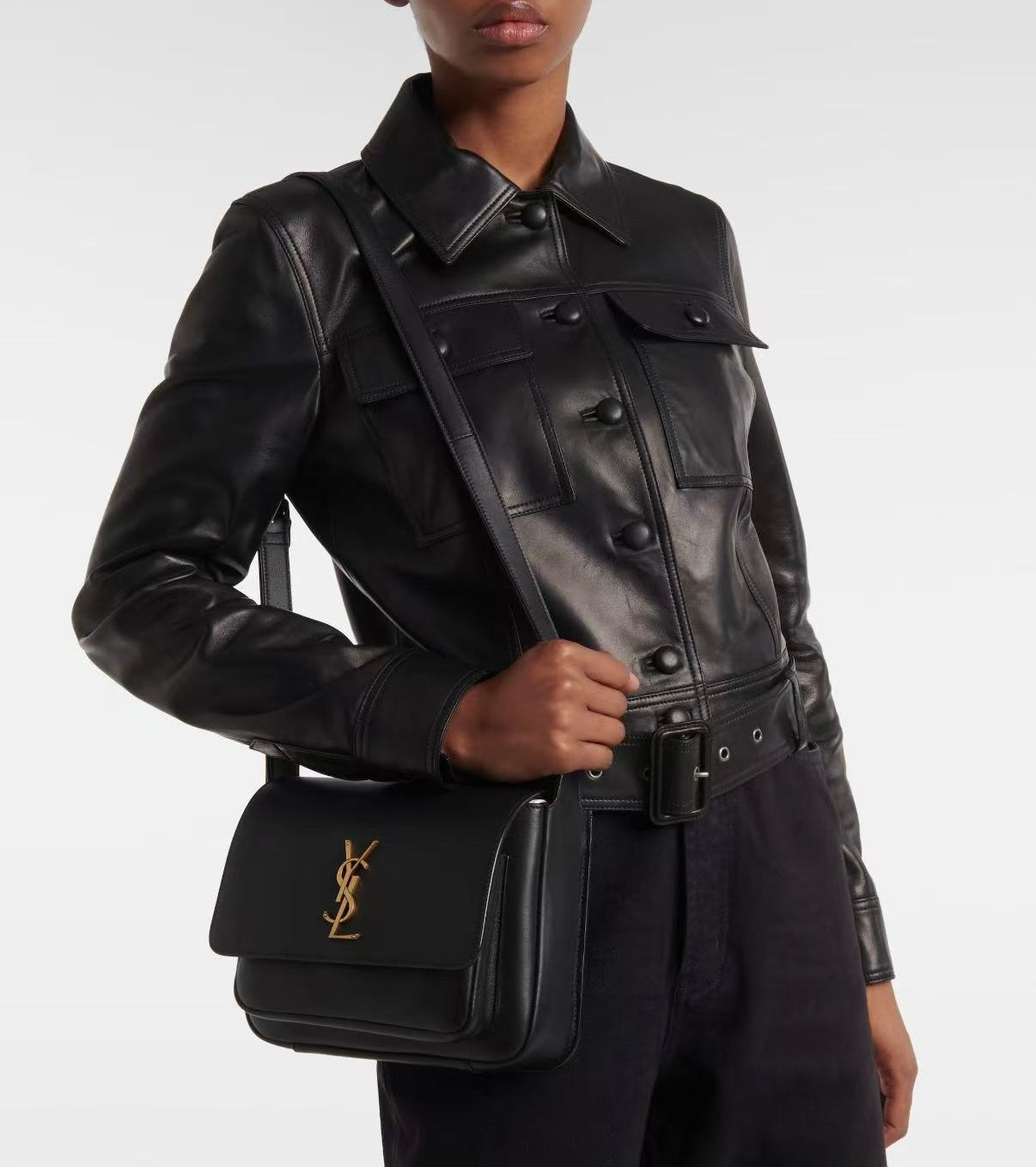 YSL 25S NIKI BABY 22 IN BLACK CALFSKIN GOLD HARDWARE