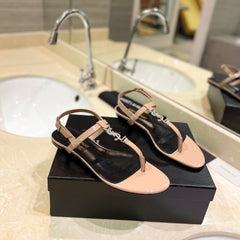 SL CASSANDRA SANDALS TAN POLISHED CALFSKIN