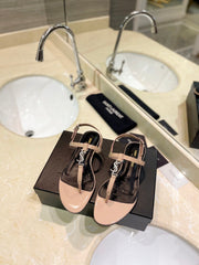 SL CASSANDRA SANDALS TAN POLISHED CALFSKIN