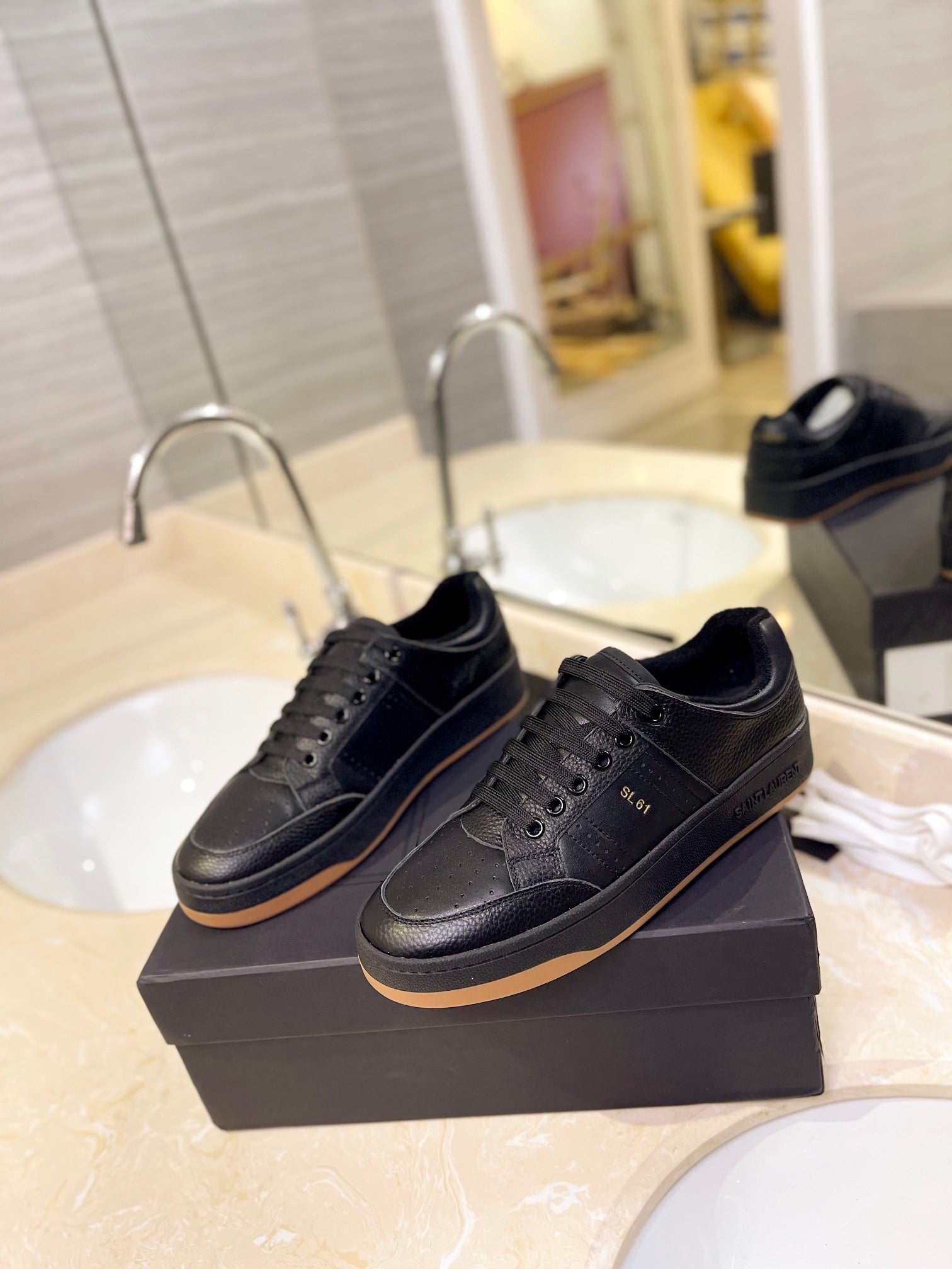 SL SL/61 SNEAKERS BLACK PERFORATED CALFSKIN
